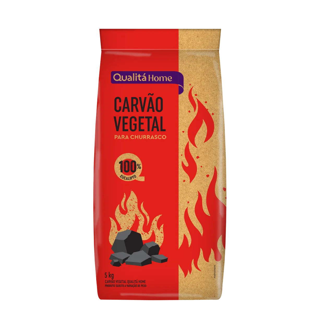 Carvão Vegetal para Churrasco Qualitá Pacote 5kg